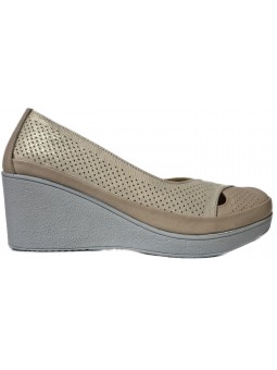 Pantofi de dama perforati din piele naturala 1051B
