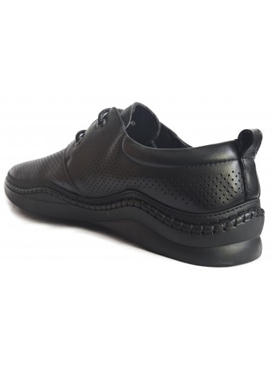 Pantofi barbati perforati piele naturala E6E660008A negru