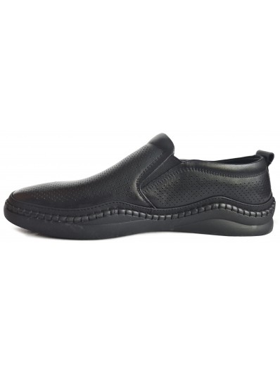Pantofi barbati perforati piele naturala E6E660007A negru