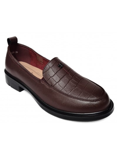 Mocasini de dama din piele naturala M5M570002B 23-N bordo