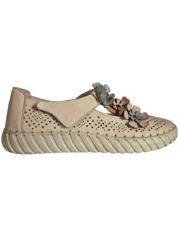 Pantofi de dama din piele naturala 5335 bej