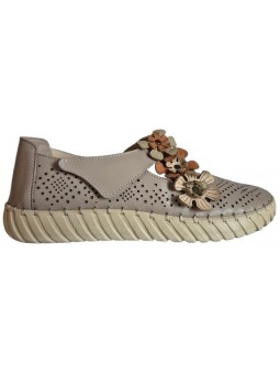 Pantofi de dama din piele naturala 5335 vizon