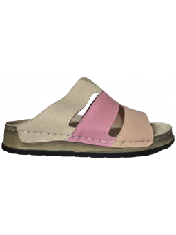 Papuci de dama din piele 069303 roz
