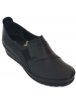 Pantofi negri cu talpa ortopedica de dama din piele SCV 2588