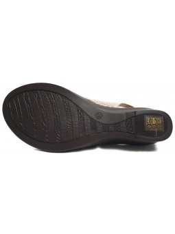 Pantofi perforati bej din piele naturala 5201