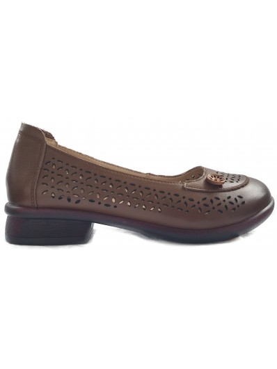 Pantofi perforati de dama din piele naturala J820021B