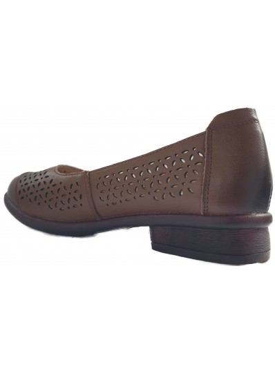 Pantofi perforati de dama din piele naturala J820021B