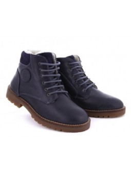 Ghete imblanite din piele bleumarin Garvalin 171685B-FB