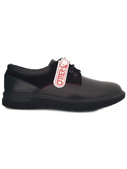 Pantofi barbati casual piele naturala negri Otter 2803