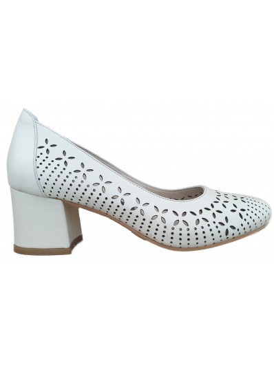 Pantofi de dama perforati din piele naturala 850B