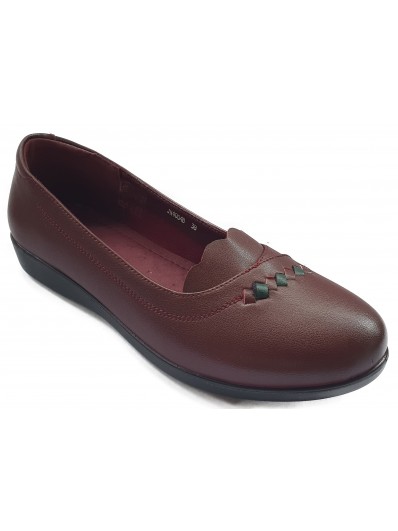 Pantofi de dama din piele naturala JN4004B grena
