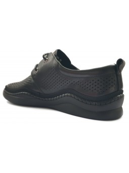 Pantofi barbati perforati piele naturala Otter E6E640004A negru