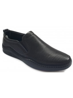 Pantofi barbati perforati piele naturala Otter E6E640003A negru