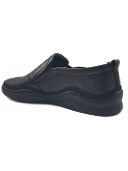 Pantofi barbati perforati piele naturala E6E640003A negru