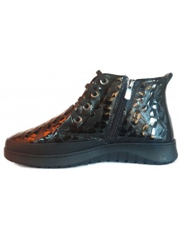 Gheata de dama din piele naturala 069 negru lac